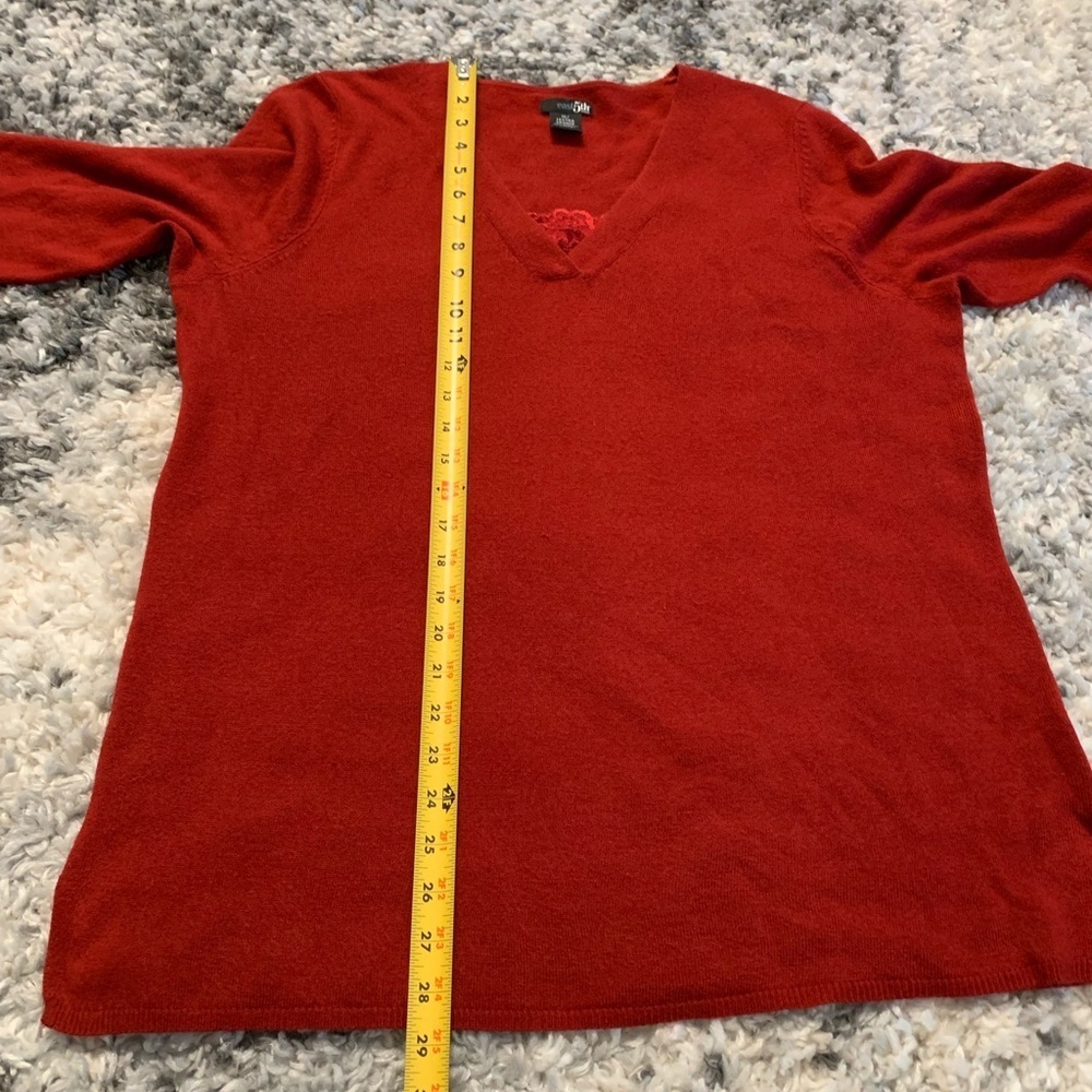 East 5th Woman Red Long Sleeve Blouse Size 1X - Picture 10 of 14